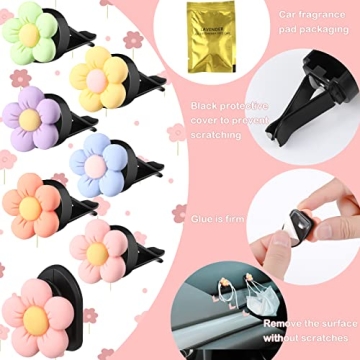 Cute Flower Car Air Vent Clips Set - Tallew 12 Pcs