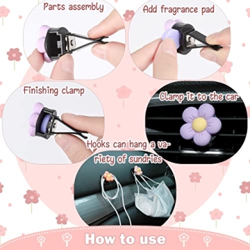 Cute Flower Car Air Vent Clips Set - Tallew 12 Pcs