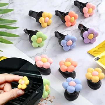 Cute Flower Car Air Vent Clips Set - Tallew 12 Pcs