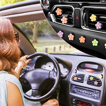 Cute Flower Car Air Vent Clips Set - Tallew 12 Pcs