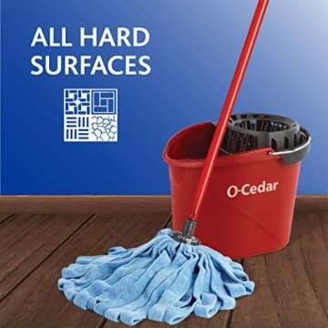 O-Cedar Microfiber Cloth Wet Mop,Blue/Red