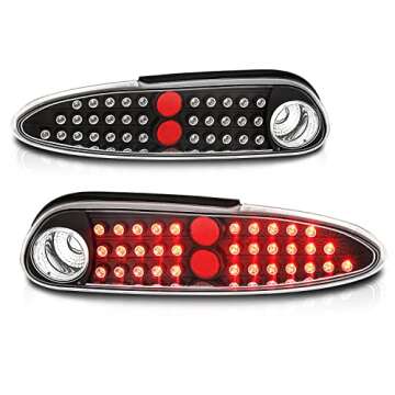 AmeriLite LED Replacement Taillights Black Set For 1998-2002 Chevy Camaro - Passenger and Driver Sid...