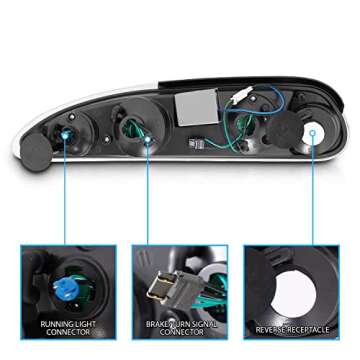 AmeriLite LED Replacement Taillights Black Set For 1998-2002 Chevy Camaro - Passenger and Driver Side