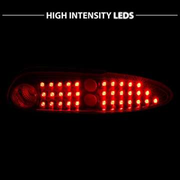 AmeriLite LED Replacement Taillights Black Set For 1998-2002 Chevy Camaro - Passenger and Driver Side
