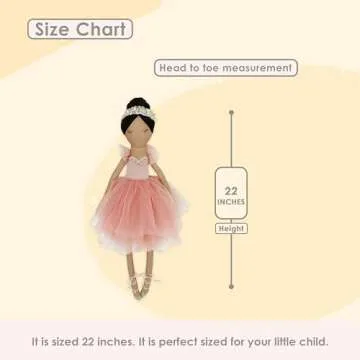 MON AMI Juliet The Prima Ballerina Stuffed Doll - 22”, Plush Ballerina Doll for Girls, Use as Toy or Room Decor for Kids of All Ages