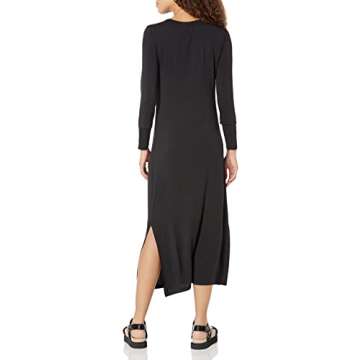 Daily Ritual Women's Jersey Long-Sleeve Crewneck Maxi Dress, Black, Small