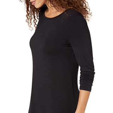Daily Ritual Women's Jersey Long-Sleeve Crewneck Maxi Dress, Black, Small