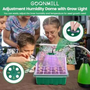 GOONMMILL Seed Starter Tray with Timed Grow Light, 5 Packs Plant Starter Tray Seedling Starter Kit w...