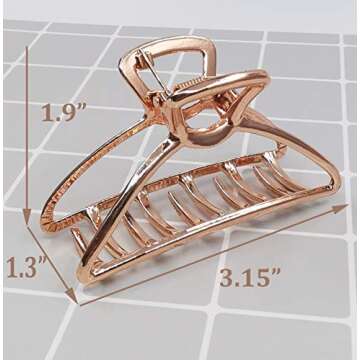 HH&LL Hair Clips, Metal Hair Claw Barrette Clamp Jaw for Women (2, Gold+ Rose Golden)