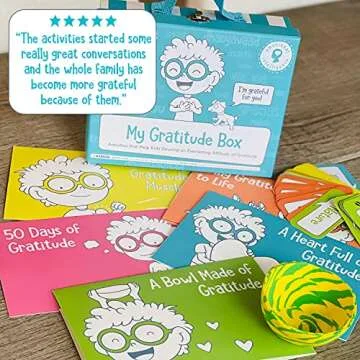 Open The Joy Gratitude Box for Kids - DIY Wooden Craft, Clay Bowl Kit, Origami Activities, Gratitude Journal, and Reflection Cards - Educational Emotional Learning Toys for Ages 4+