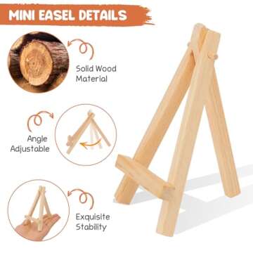 WOWOSS Mini Wood Display Easel - Elegant 12 Pack Holder