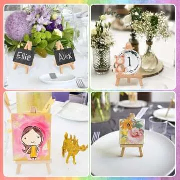 WOWOSS Mini Wood Display Easel - Elegant 12 Pack Holder