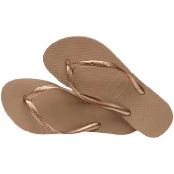 Havaianas Women's Slim Sandals - Stylish Rose Gold Comfort
