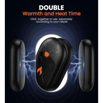 8000mAh Rechargeable Hand Warmers 2 Pack, 24Hrs Long Heating Electric Hand Warmers, Magnetic Portable Handwarmers with 3 Heat Settings, Gifts for Men, Women, Camping, Hunting, Golf, Football