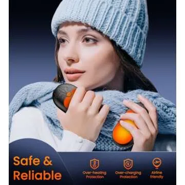 8000mAh Rechargeable Hand Warmers 2 Pack, 24Hrs Long Heating Electric Hand Warmers, Magnetic Portable Handwarmers with 3 Heat Settings, Gifts for Men, Women, Camping, Hunting, Golf, Football