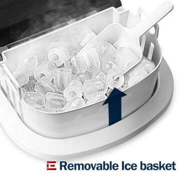 Compact EUHOMY Ice Maker - 26 lbs Daily Production