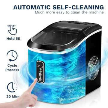 Compact EUHOMY Ice Maker - 26 lbs Daily Production