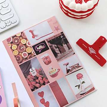 MIELIA 20 Pages(400 PCs) Vintage Sticker Book for Junk Journal - Aesthetic Butterfly Ephemera Sticker Books for Adults for Journaling & Scrapbooking Supplies with Green Style(9.85’’X6.93’’)