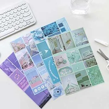 MIELIA 20 Pages(400 PCs) Vintage Sticker Book for Junk Journal - Aesthetic Butterfly Ephemera Sticker Books for Adults for Journaling & Scrapbooking Supplies with Green Style(9.85’’X6.93’’)