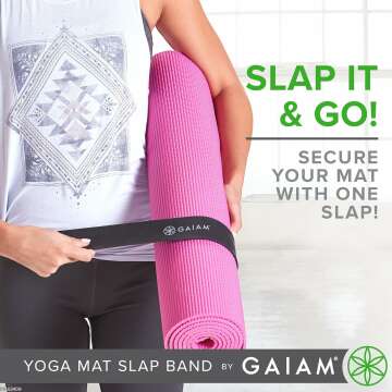 Gaiam Yoga Mat Strap Slap Band - Easy Storage Solution