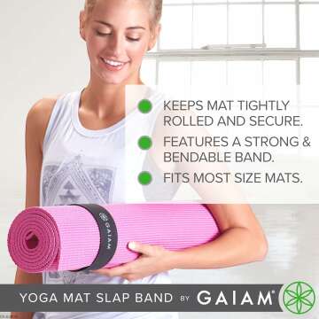 Gaiam Yoga Mat Strap Slap Band - Easy Storage Solution