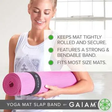 Gaiam Yoga Mat Strap Slap Band - Easy Storage Solution