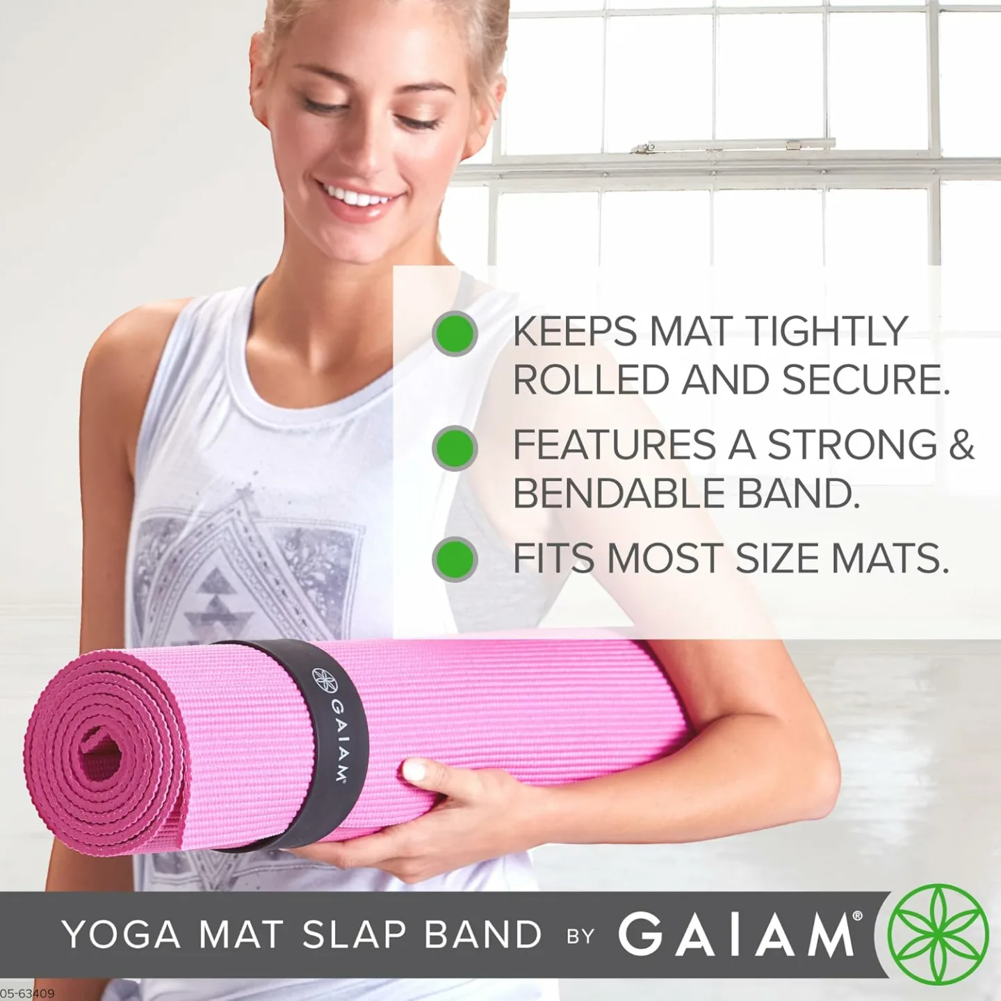 Gaiam Yoga Mat Strap Slap Band - Easy Storage Solution