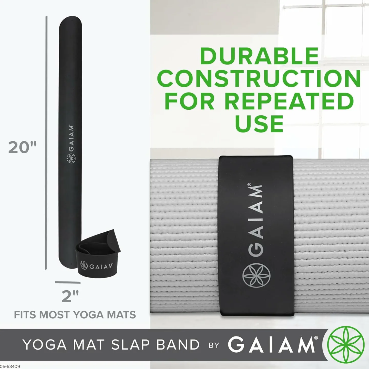 Gaiam Yoga Mat Strap Slap Band - Easy Storage Solution