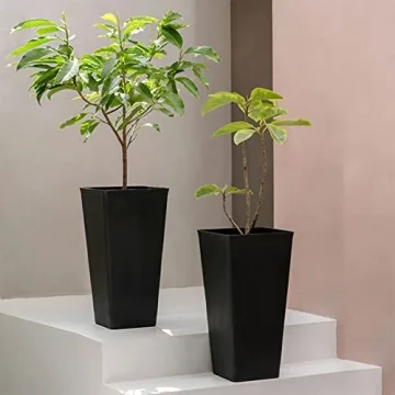 La Jolie Muse 26 inch Tall Planters, Indoor Outdoor Set