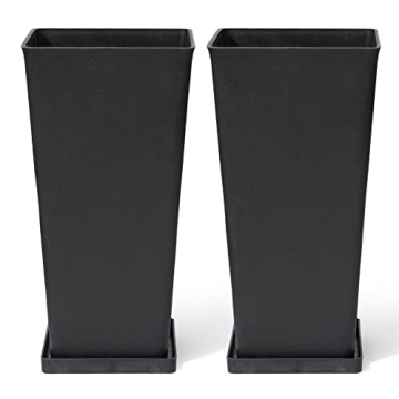 La Jolie Muse 26 inch Tall Planters, Indoor Outdoor Set