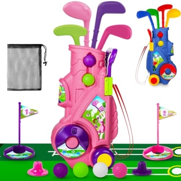 Golf Club Set for Kids, Indoor Outdoor Sports Toys for Girls Boys Ages 2 3 4 5 Year Old, Christmas B...