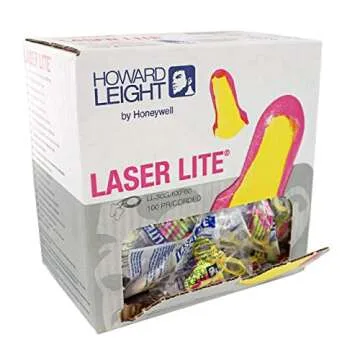 Howard Leight Laser Lite Earplugs - High Visibility, 100 Pairs