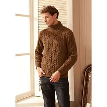 Stylish GRACE KARIN Men's Casual Turtleneck Pullover Sweater