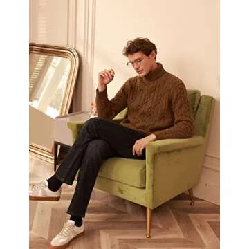 Stylish GRACE KARIN Men's Casual Turtleneck Pullover Sweater