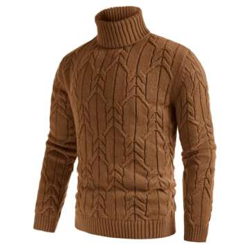 Stylish GRACE KARIN Men's Casual Turtleneck Pullover Sweater