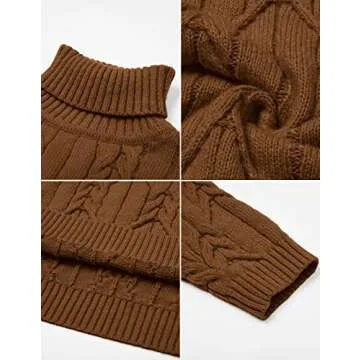 Stylish GRACE KARIN Men's Casual Turtleneck Pullover Sweater