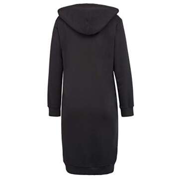 GRACE KARIN Loose Pocket Zipper Fleece Tunic Sweatshirt Hoodies Outwear Black Size M CL133-1