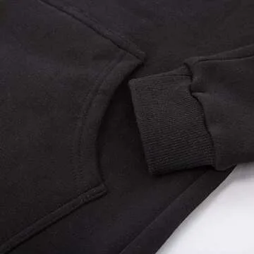 GRACE KARIN Loose Pocket Zipper Fleece Tunic Sweatshirt Hoodies Outwear Black Size M CL133-1