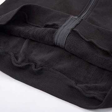 GRACE KARIN Loose Pocket Zipper Fleece Tunic Sweatshirt Hoodies Outwear Black Size M CL133-1