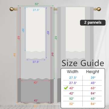 AAtter Red and Black Window Curtain Ombre Boho Pattern Simple Gradient Design Living Room Bedroom Window Drapes Treatment Fabric 1 Pair, 42" W x 63" L, Modern