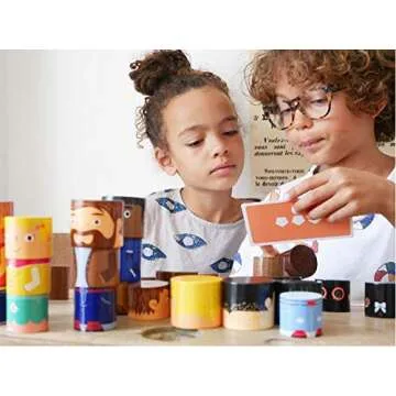 48-Piece Multiracial Family Play Set – Magnetic Wooden Diversity Building Blocks for Kids – SEL Toy Promoting Cultural Inclusion, Self-Esteem, and Eco-Friendly Play