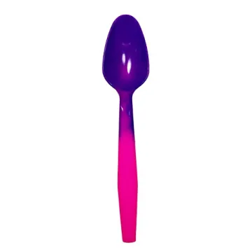 Color Changing Reusable Spoons, Pack of 25, Assorted Colors, reacts to cold food temperatures and changes color -yogurt, ice cream, gelato, cold drinks - PACKED IN USA (25 Assorted Colors)