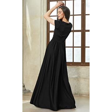 KOH KOH Plus Size V-Neck Flowy Maxi Dress for Women