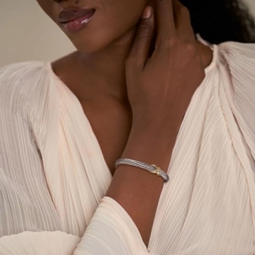 Elegant ORATIGOR Cable Cuff Bangle for Women