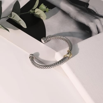 Elegant ORATIGOR Cable Cuff Bangle for Women