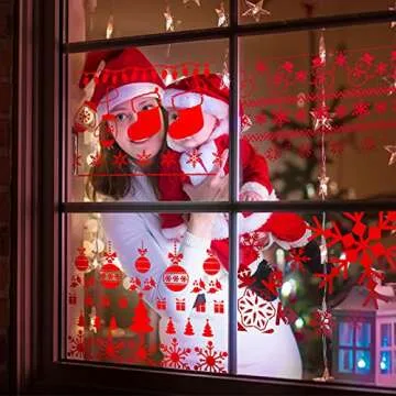 12 Pieces Christmas Stencil Template Reusable Painting Plastic Stencil 8.3 x 11.7 Inch Snowflake Deer Craft Stencil Christmas Ornament Drawing Stencils for Window Glass Door Car Body Home DIY Decor