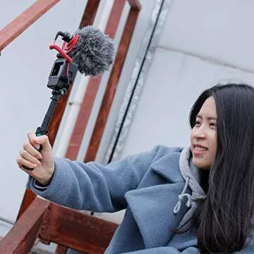 Vlogging Protective Case for GoPro Hero 7/6/5 with Cold Shoe Mount Microphone Adapter Storage W Back Door Compatible with Gopro Series Frame Housing Accessories Perfect Vlog Setup Video Filmmaking