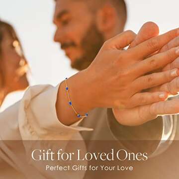 LOUISA SECRET Birthstone Bracelets for Women, 925 Sterling Silver Dainty Simple Women Charm Link Bra...