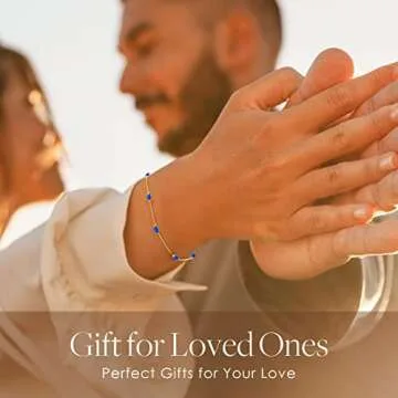 LOUISA SECRET Birthstone Bracelets for Women, 925 Sterling Silver Dainty Simple Women Charm Link Bra...