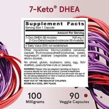 Jarrow Formulas 7-Keto DHEA 100 mg - Up to 90 Servings (Veggie Caps) Dietary Supplement - Carbohydrate Metabolism Support - Non-GMO - Gluten Free - Vegan
